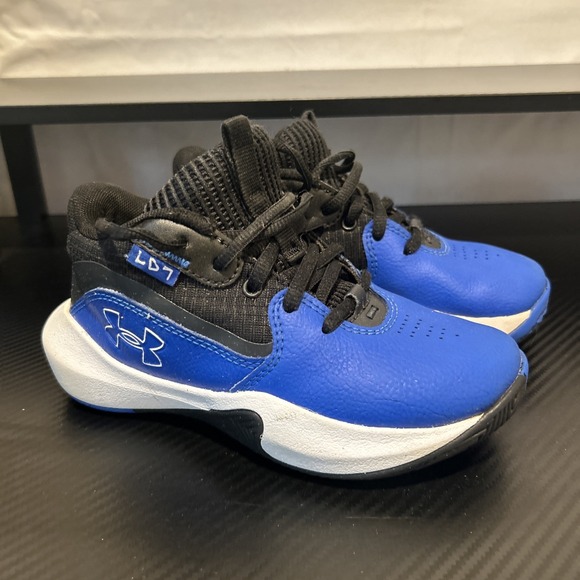 Under Armour Other - Under Armour Kids Lockdown 7 Basketball Shoes Blue Black Size 12K